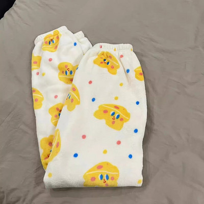 Sieviešu pidžamas bikses jaukas multfilmas flaneļa anime bikses siltas rudenī ziemas miega apakšā unisex