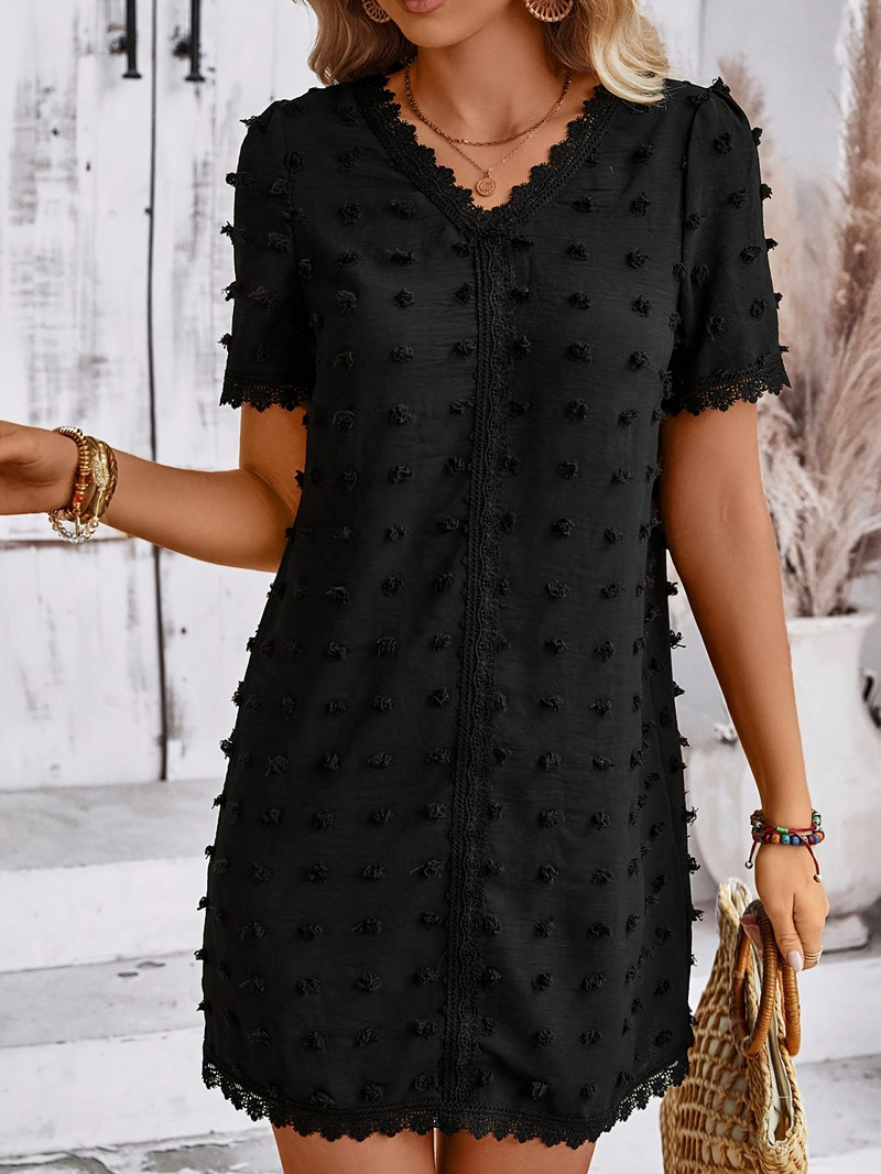 Swiss Dot Puff piedurkņu maiņas kleita