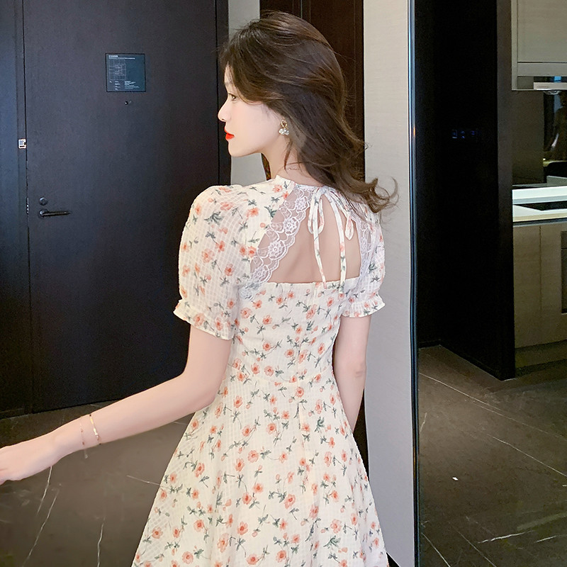 Haruhi Persiku glezna 2024. gada vasaras jauns maigs vējš ziedu svārki temperamenta franču kleita sieviete