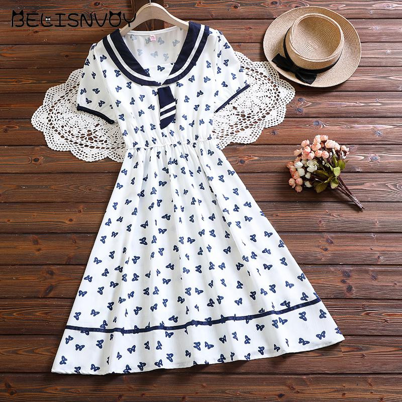 Vasaras eleganta Kawaii kleita sievietēm Sweet Peter Pan apkakle ar ziedu izšuvumu ballītei Mini kleita Sieviešu svētku pludmales kleita 2022