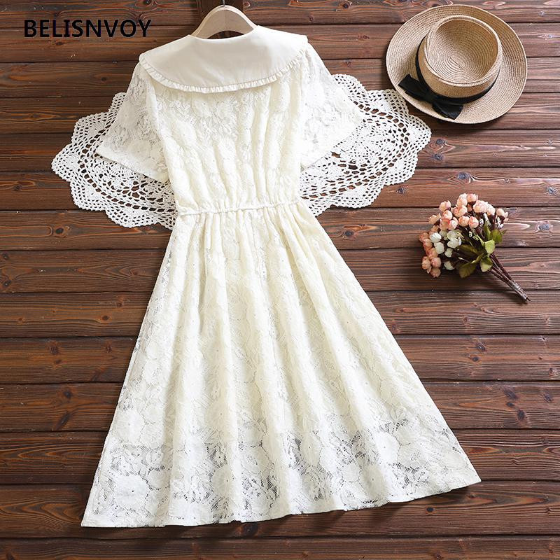 Slatke cvjetne haljine za žene 2022., nove ljetne haljine s petrovim ovratnikom i kratkim rukavima, izdubljena haljina za zabavu