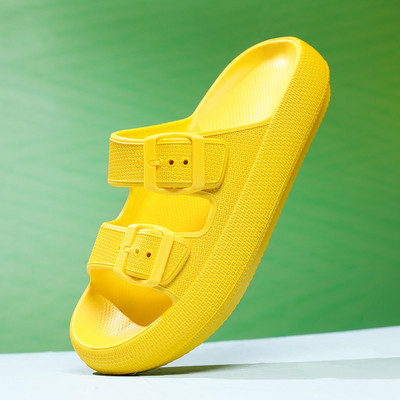 2023 Summer EVA Παντόφλες Γυναικείες Πλατφόρμα με πυκνή σύννεφα Μαλακά πέδιλα παραλίας Γυναικείες τσουλήθρες Σχέδιο Κίτρινο ροζ πάχυνση