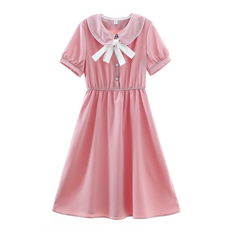 Vasaras jauna, jauka, japāņu stila kleita ar īsām piedurknēm mori meitenei solīdi ikdienas vestidos