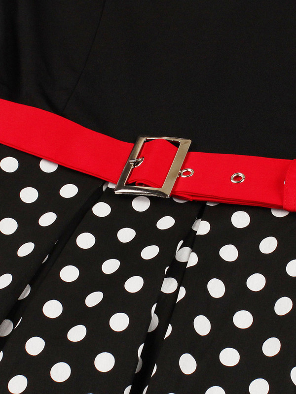 Tonval Vintage ženska cvjetna plisirana rockabilly haljina iz 50-ih, elegantne ženske pinup ljetne haljine visokog struka s remenom