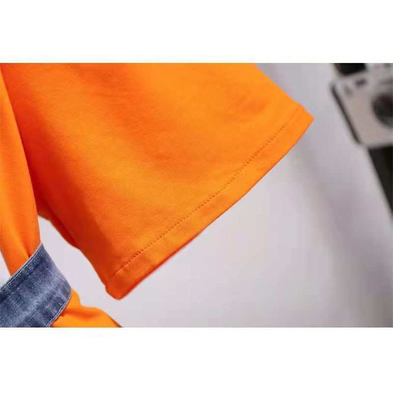 Ljeto 2024. Ljeto, ležerna modna haljina s kratkim rukavima s traperom i kratkim rukavima s printom i remenom, prevelike ženske haljine s O izrezom slobodnog struka Femme