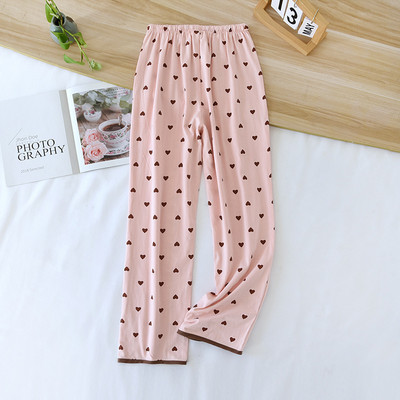 100% kokvilnas pidžamas bikses Sieviešu mājas apģērbi Pavasaris Vasara Plānas guļamveļa Mājas Valkājiet Garās Bikses Korejiešu Ikdienas Bikses Ārā