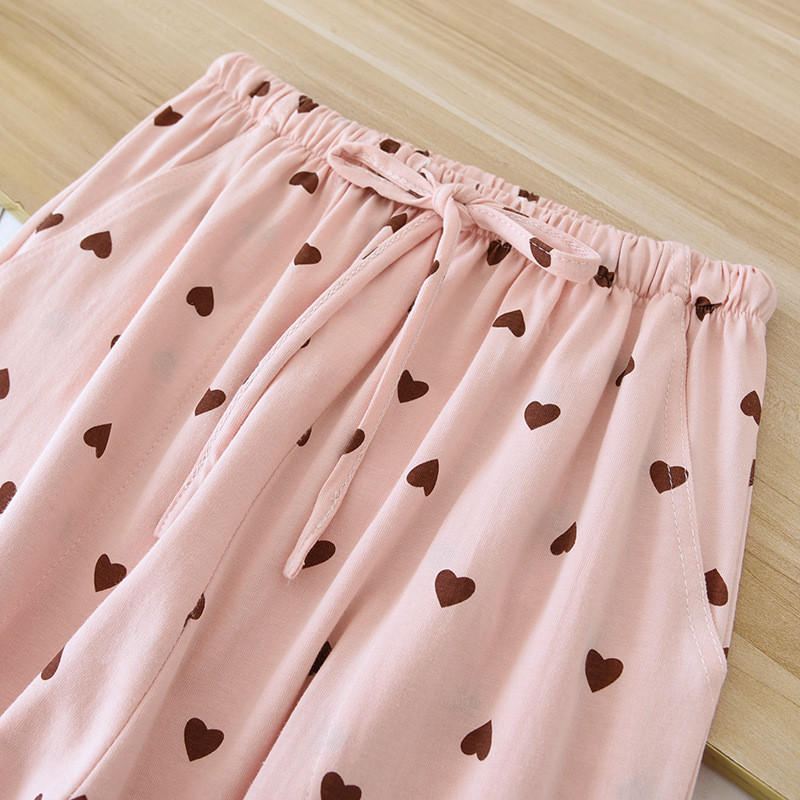 100% kokvilnas pidžamas bikses Sieviešu mājas apģērbi Pavasaris Vasara Plānas guļamveļa Mājas Valkājiet Garās Bikses Korejiešu Ikdienas Bikses Ārā