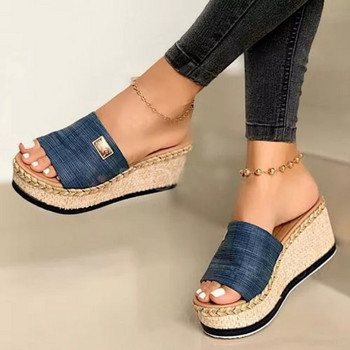 Γυναικεία Ψηλοτάκουνα Σανδάλι Summer Leisure Wedges Σανδάλια 2022 Νέα Παντόφλες Παραλίας για εξωτερικούς χώρους Γυναικεία Πλατφόρμα Mules Παντόφλα Plus Size 43