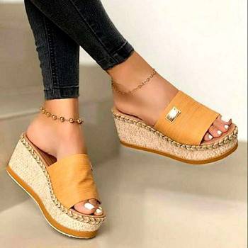 Γυναικεία Ψηλοτάκουνα Σανδάλι Summer Leisure Wedges Σανδάλια 2022 Νέα Παντόφλες Παραλίας για εξωτερικούς χώρους Γυναικεία Πλατφόρμα Mules Παντόφλα Plus Size 43