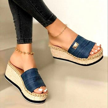 Γυναικεία Ψηλοτάκουνα Σανδάλι Summer Leisure Wedges Σανδάλια 2022 Νέα Παντόφλες Παραλίας για εξωτερικούς χώρους Γυναικεία Πλατφόρμα Mules Παντόφλα Plus Size 43