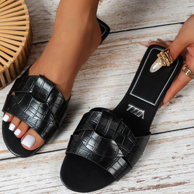 Designer Traf Woman lapos új szőtt papucs kényelmes női cipővel Alkalmi alsó papucs női cipő nyár