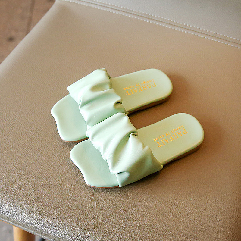 Meiteņu čības bērniem vasaras peldēšanas čības pret slīdēšanas kroku volāniem klasisks modes bērnu pludmales slidkalniņi māja ārā