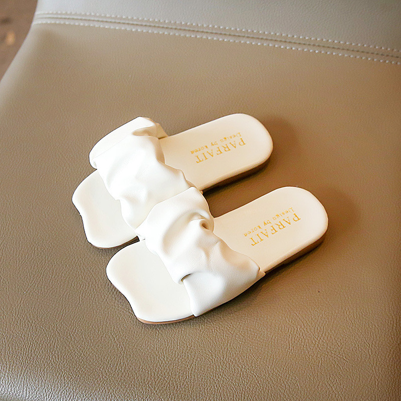 Meiteņu čības bērniem vasaras peldēšanas čības pret slīdēšanas kroku volāniem klasisks modes bērnu pludmales slidkalniņi māja ārā