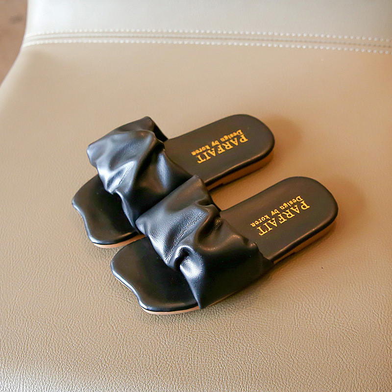 Meiteņu čības bērniem vasaras peldēšanas čības pret slīdēšanas kroku volāniem klasisks modes bērnu pludmales slidkalniņi māja ārā