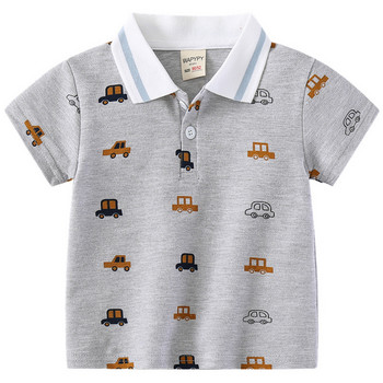 Μπλουζάκια Polo για Παιδικά Καλοκαιρινή Στολή Αγόρια Dinosaur Lion Car Rocket Full Print Κοντομάνικα Ρούχα Μπλουζάκια Παιδικά μπλουζάκια 1 3 5 7Y