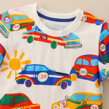 Little maven Μπλουζάκια για μωρά αγόρια Καλοκαίρι Νέο 2024 Toddler Boys Cartoon Racing car Πουκάμισα εκτύπωσης 4 5 ετών Παιδικά ρούχα