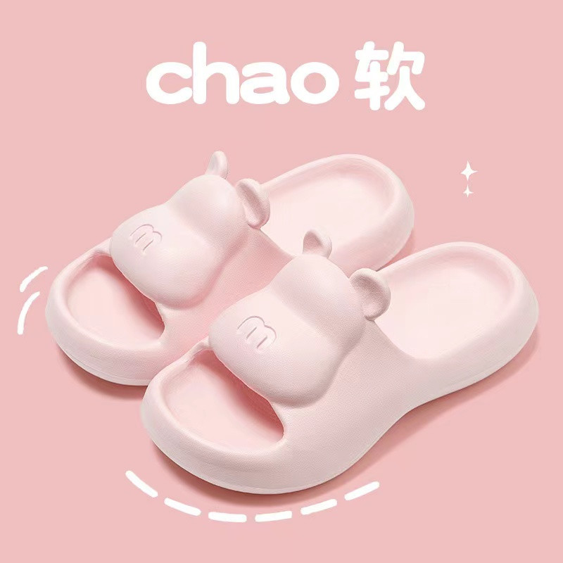 Jaunas populāras EVA čības sievietēm vasarā ar biezām zolēm un kāpšanas sajūtu uz fekālijām. Multeņu lācīša čības fo