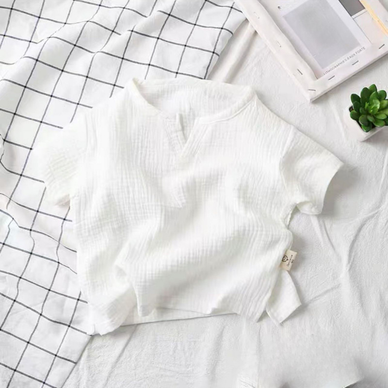 2023. gada vasaras bērnu T-krekls, masīvs meiteņu T-krekls ar īsām piedurknēm kokvilnas lina zēnu topi Korejas bērnu apģērbi 1–8 gadu vecumam sporta apģērbam