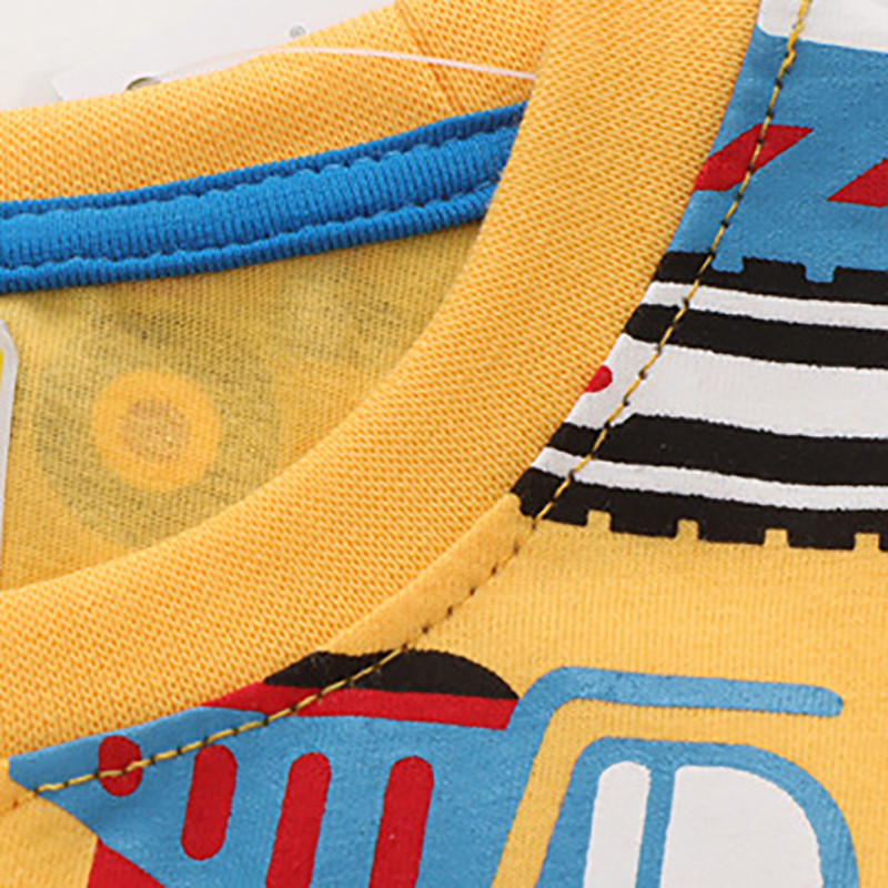 SAILEROAD 2024 Ljetna žuta majica kratkih rukava Pamučne majice kratkih rukava Bager s crtićima Dječje majice Majice za djevojčice Dječaci Dječja odjeća