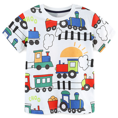 Zēnu īss komplekts T-krekls Bērnu apģērbs Zēnu vasaras karikatūras topi ar īsām piedurknēm Apģērbi Kokvilnas Bērnu apģērbi 2-7 g.