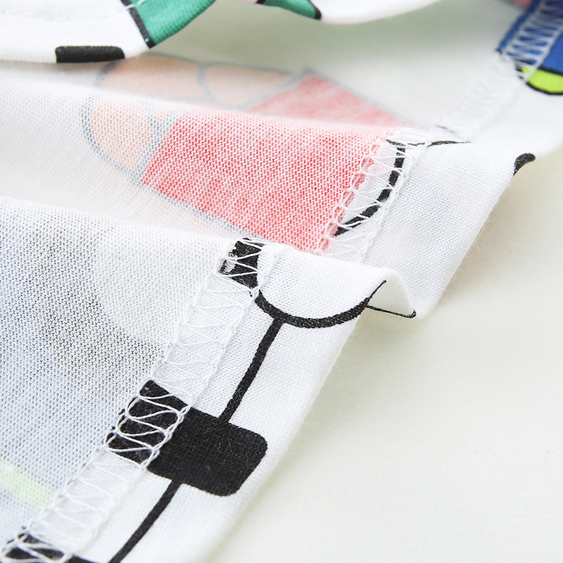 Zēnu īss komplekts T-krekls Bērnu apģērbs Zēnu vasaras karikatūras topi ar īsām piedurknēm Apģērbi Kokvilnas Bērnu apģērbi 2-7 g.