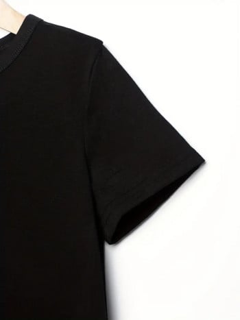 Μοτίβο ηλιακού συστήματος Κινούμενα σχέδια Χαριτωμένα ρούχα για αγόρια 2 έως 7 ετών Παιδικό μπλουζάκι μοντέρνο νέο καλοκαιρινό μαύρο μπλουζάκι για παιδιά