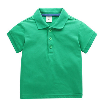 Момчета, многоцветни летни поло тениски, памучни дрехи за момчета, горнища с къс ръкав, детска поло тениска, синьо, бяло облекло за момчета