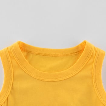 2024 Νέο Βαμβακερό γιλέκο για κορίτσια, Παιδική καμιζόλα, Παιδικές μπλούζες, καλοκαιρινές μπλούζες για μωρά μονό κορίτσια, εσώρουχα για εφήβους