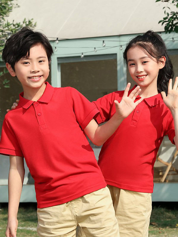 LJMOFA Majica kratkih rukava Polo majica za dječake Dječje ljetne majice kratkih rukava Pamučne sportske majice s otvorenim ovratnikom čiste boje D453