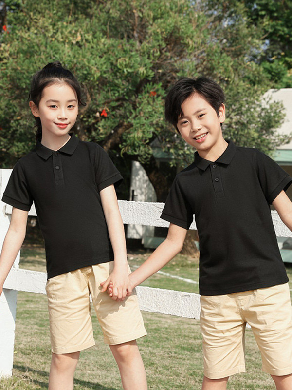 LJMOFA Majica kratkih rukava Polo majica za dječake Dječje ljetne majice kratkih rukava Pamučne sportske majice s otvorenim ovratnikom čiste boje D453