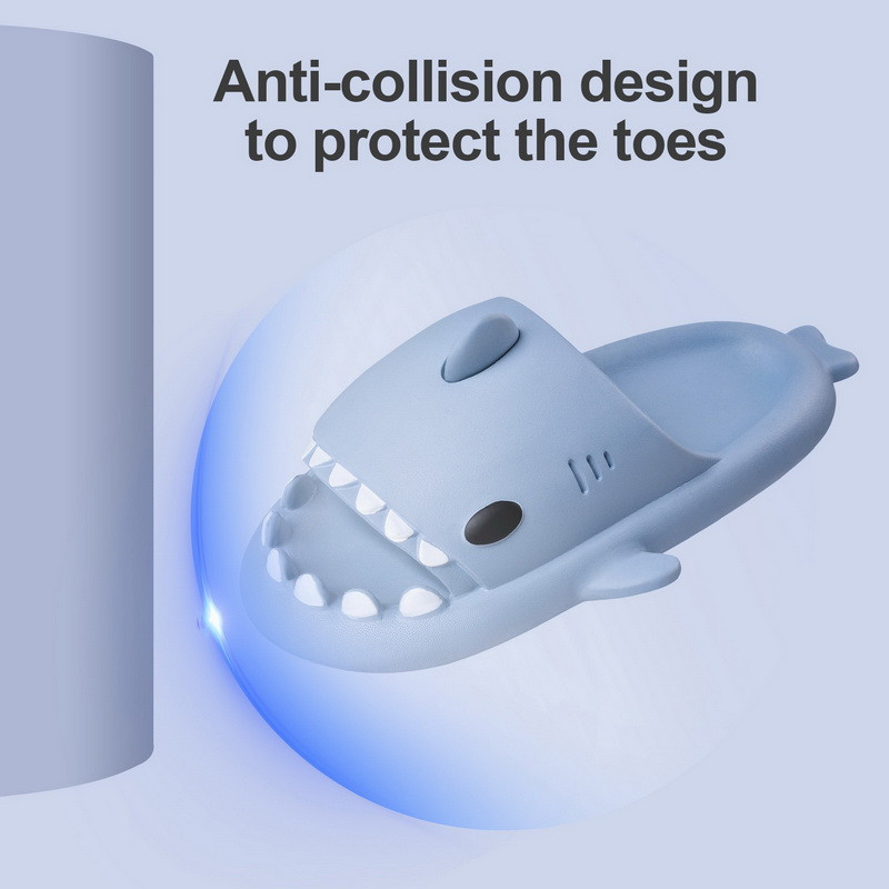 Litfun jaukas haizivju čības bērniem EVA mīksta apakša pludmales apavi multfilma vannas istaba bērnu sandales komforta neslīdošas mājas čības