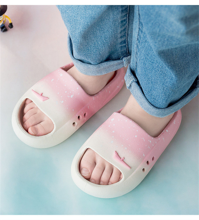 Bērnu čības Fashion Gradual Change Home Čības Mīksta Zole Pretslīdēšanas Zēniem un meitenēm Čības