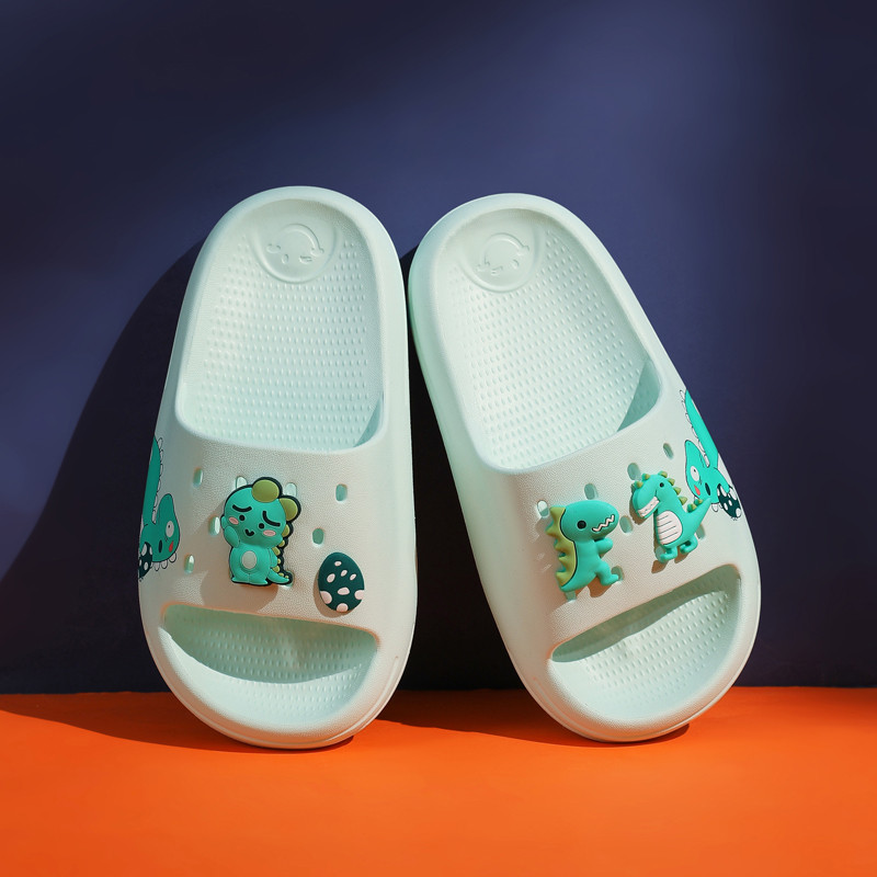 Vasaras Bērnu Čības Bērni Dinozauru Dizains Iekštelpu Mājas Slīdkalniņi Neslīd Mīkstas Sandales Ērtas Čības Zēni Meitenes Flip Flop