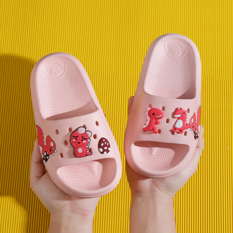 Vasaras Bērnu Čības Bērni Dinozauru Dizains Iekštelpu Mājas Slīdkalniņi Neslīd Mīkstas Sandales Ērtas Čības Zēni Meitenes Flip Flop