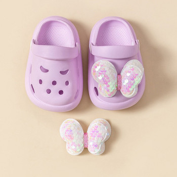 Нови летни EVA детски чехли с лък Момичета Princess Infant Going Out Anti Slip Hole Shoes Fashion Cute Girls Baby Beach Slippers