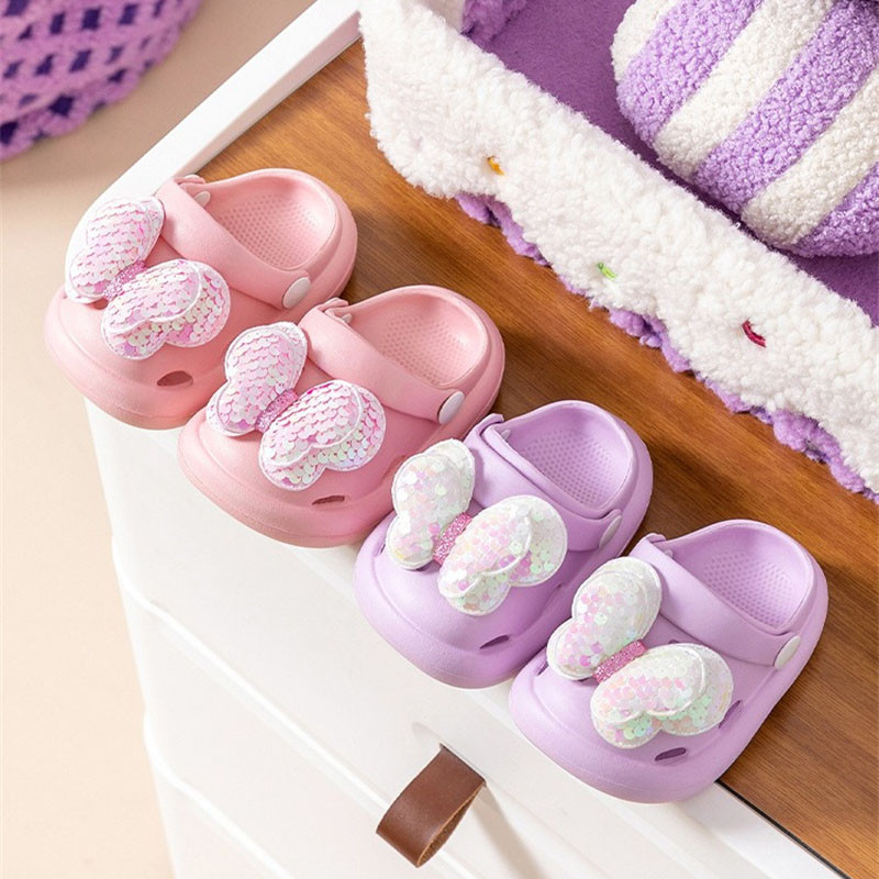 Jaunas vasaras EVA bērnu bantes čības meitenes princeses zīdainis dodas ārā Pretslīdes caurumu kurpes Mode jaukas meitenes mazuļu pludmales čības
