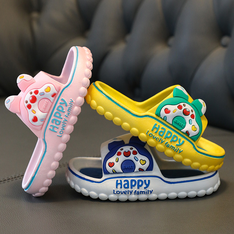 Nyáron 2-10 éves korig Gyerekek Papucsok Gyerekek Rajzfilm Strandszandál Fiúk Lányok Papucsok Puha Talp Csúszásmentes Fürdőszoba Beltéri Otthoni Cipők