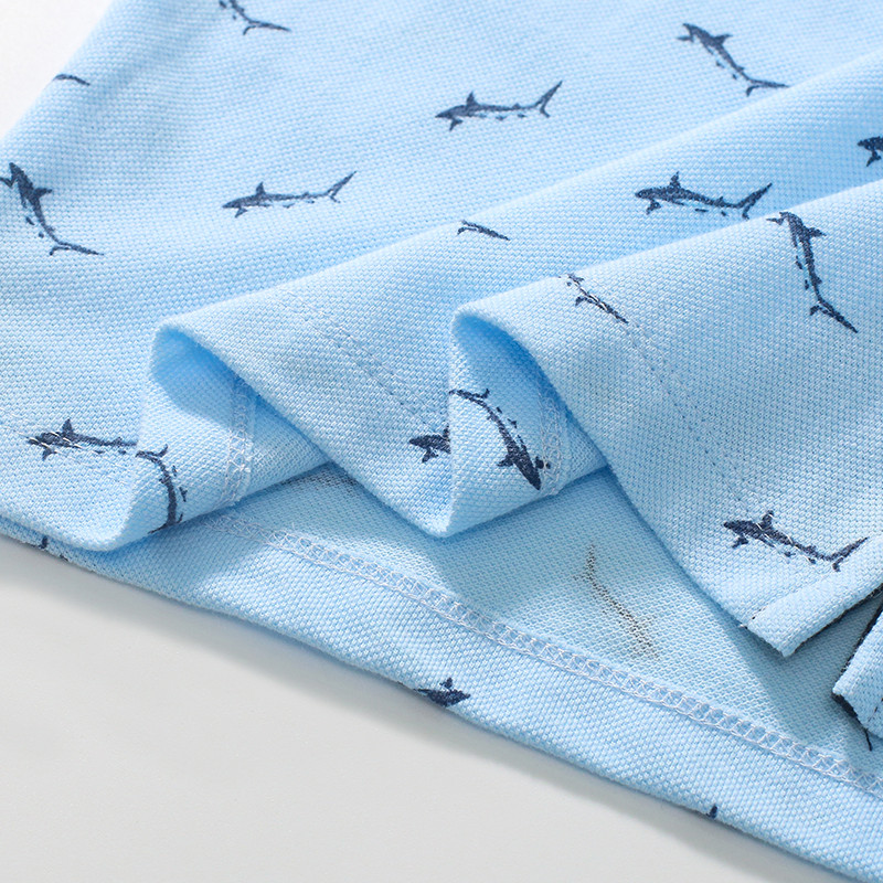 Little maven 2024 Dječja odjeća Majice Ljeto Crtić Sharks Polo majice Dječaci Ležerna dječja odjeća Pamuk