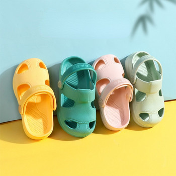 Бебешки обувки Летни бебешки обувки с дупки Нехлъзгащи се меки подови сандали за малки деца Момчета Момичета Деца Ежедневни бонбонени римски плажни чехли