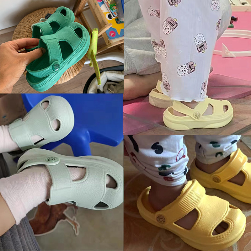 Zīdaiņu kurpes Vasaras Baby Hole Kurpes Neslīdošas Mīkstas grīdas Toddler Sandales Zēniem Meitenēm Bērniem Ikdienas konfektes Krāsa Romiešu Pludmales Čības