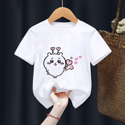C-Chiikawas Dječja majica kratkih rukava Kawaii Crtići Dječje majice Anime Ležerna odjeća Majice za dječake i djevojčice Slatki izrazi kratkih rukava