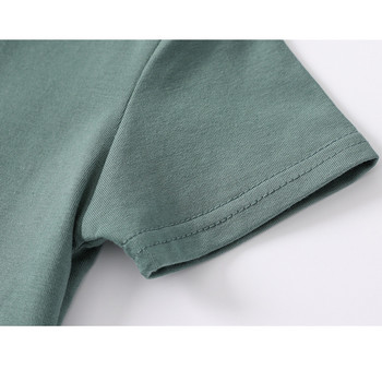 1-7 годишни детски поло тениски Момчета Момичета 100 памучни контрастни пачуърк бебешки детски тениски Зелена бяла ученическа униформа Риза