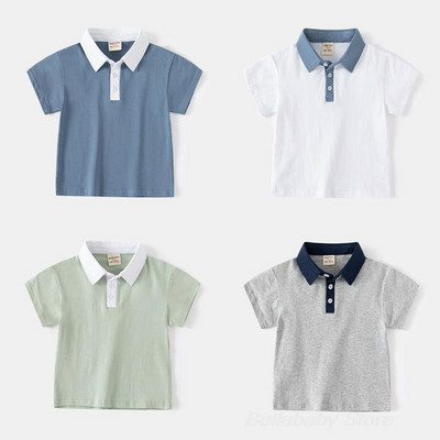 Tricouri polo pentru copii de 1-7 ani, băieți, fete, 100 de bumbac, mozaic contrast, tricou pentru copii mici, verde, albă, uniformă școlară