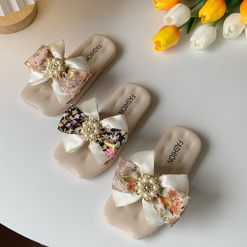 Papuče za djevojčice s mašnom Dječje ljetne cipele za princeze za djevojčice Neklizajuće mekano dno Sandale za vanjske klizače Modne papuče CSH1421