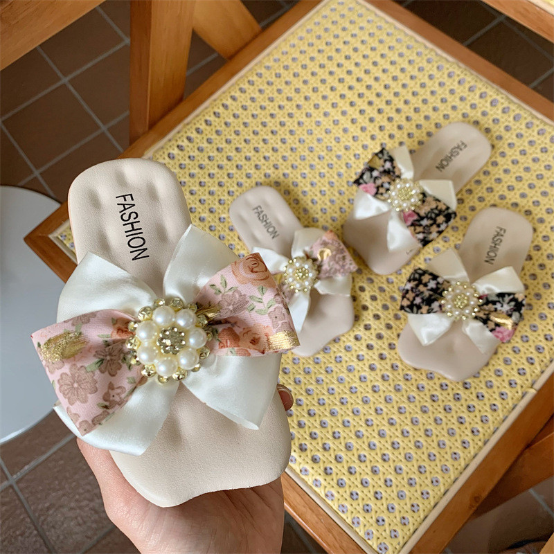 Papuče za djevojčice s mašnom Dječje ljetne cipele za princeze za djevojčice Neklizajuće mekano dno Sandale za vanjske klizače Modne papuče CSH1421