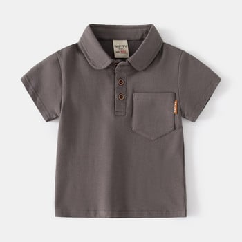 Καλοκαιρινά κοντομάνικα αγόρια μπλουζάκια πόλο 2023 Βαμβακερά Παιδικά μπλουζάκια πόλο Βρεφικά αγόρια καλοκαιρινά ρούχα Παιδικά μπλουζάκια για 2-7 ετών