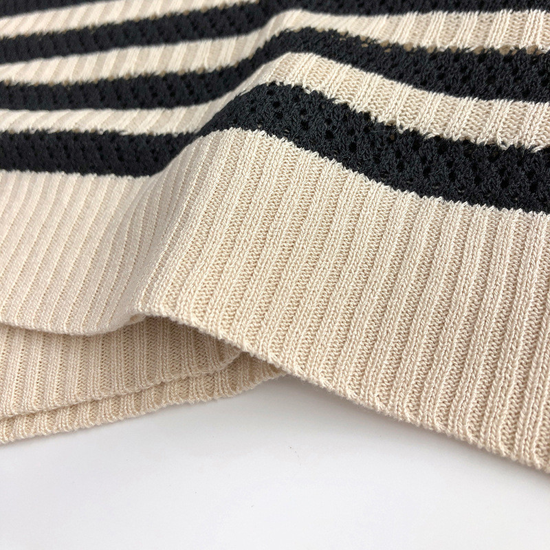 Ljeto Nove dječje ležerne polo majice kratkih rukava Dječje dječake Djevojčice Izdubljena pletiva Mala djeca Prugaste pletene majice na preklop