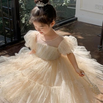 Лятна рокля за малки момичета за деца Рокля за рожден ден на принцеса Мрежеста пачка Сватбени детски рокли