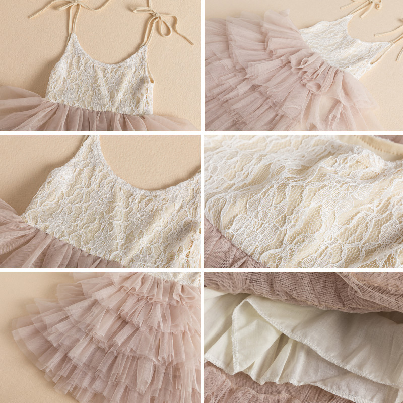 Skaistuma kleitas ar ziediem meitenēm Kāzu kleita bērniem Vasaras ballīte Tutu kleita Kid Girl Girl Layer Princess Sling vakarkleita ikdienišķa