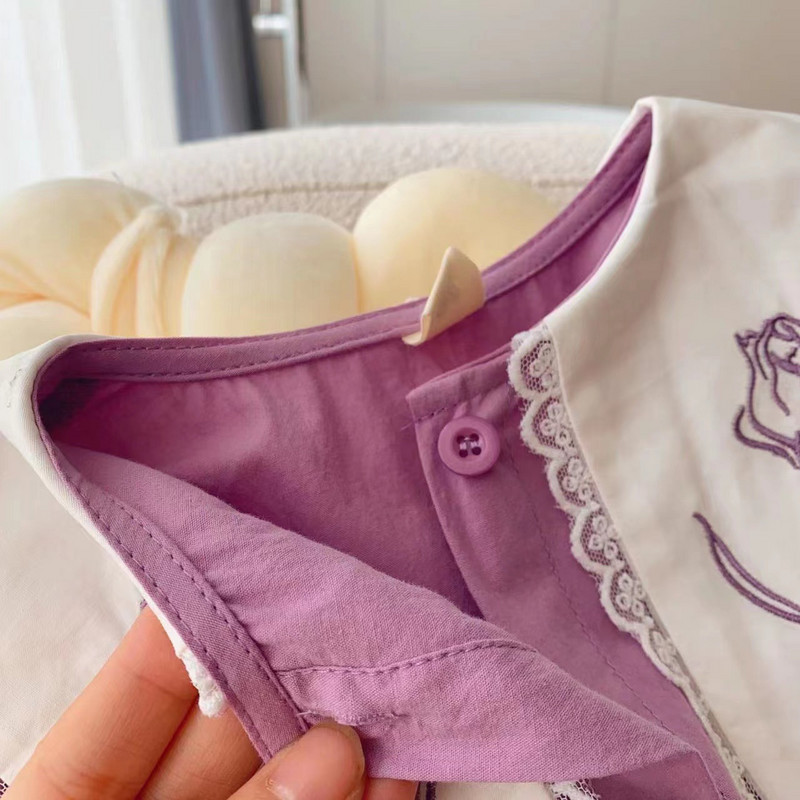 Vasaras meitenīte Jauna kleita Kokvilnas lina Liela Apkakle Princeses Kleitas Bērnu Korejas stila Bērnu Ikdienas apģērbs